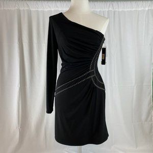 Laundry by Shelli Segal Black One-Shoulder Dress
